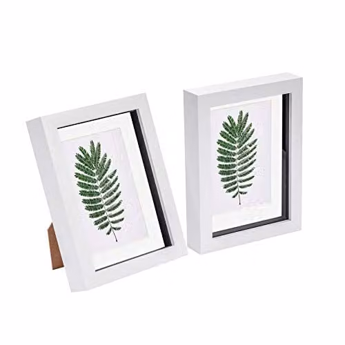 Nicola Spring Rectangular 3D Shadow Box Photo Frame, White, W/H: 20 x 15 cm