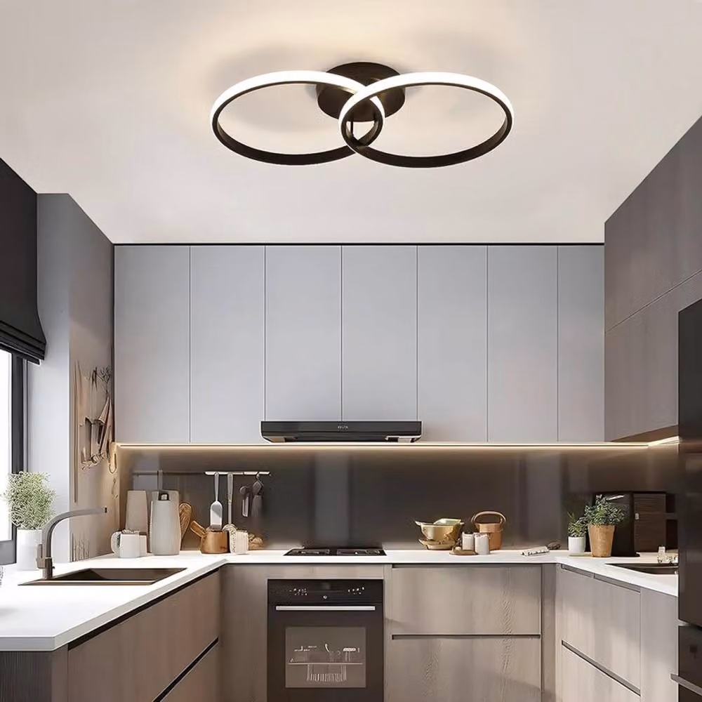 COMELY Modern Round LED Ceiling Light, 42W, 4500K, Black – 2