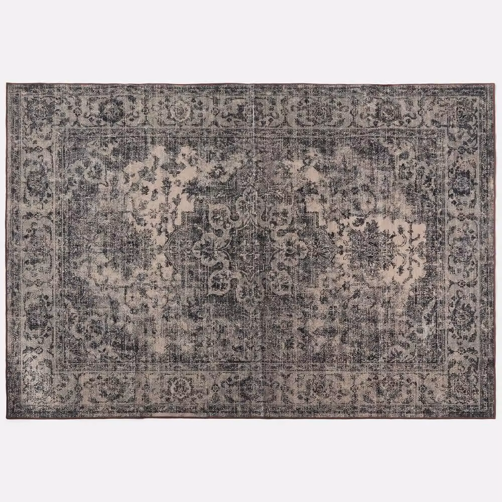 OHS Vintage Print Washable Non-Slip Area Rug in Brown, W: 160 cm, L: 230 cm – 2
