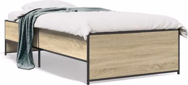 Berkfield Home Sonoma Oak Bed Frame in Brown, W/D/H: 100 x 200 cm – 1