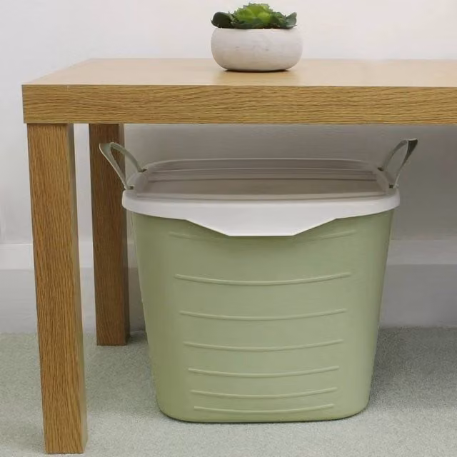 EONLION Large Green Plastic Storage Container with Lid and Handles, 50 cm – 1