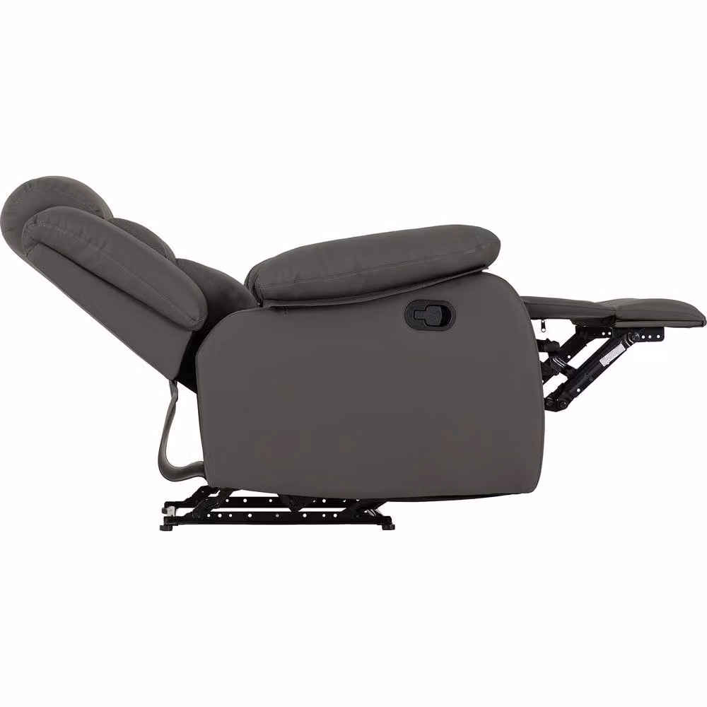 Seconique Roma Manual Lever Recliner Chair in Grey Synthetic Leather – 3