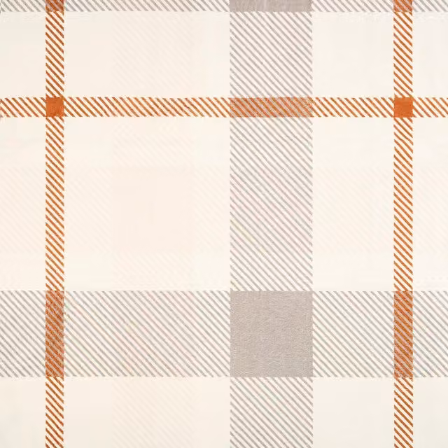 OHS Printed Washable Check Rug in Rust and Natural, W: 80 cm, L: 150 cm