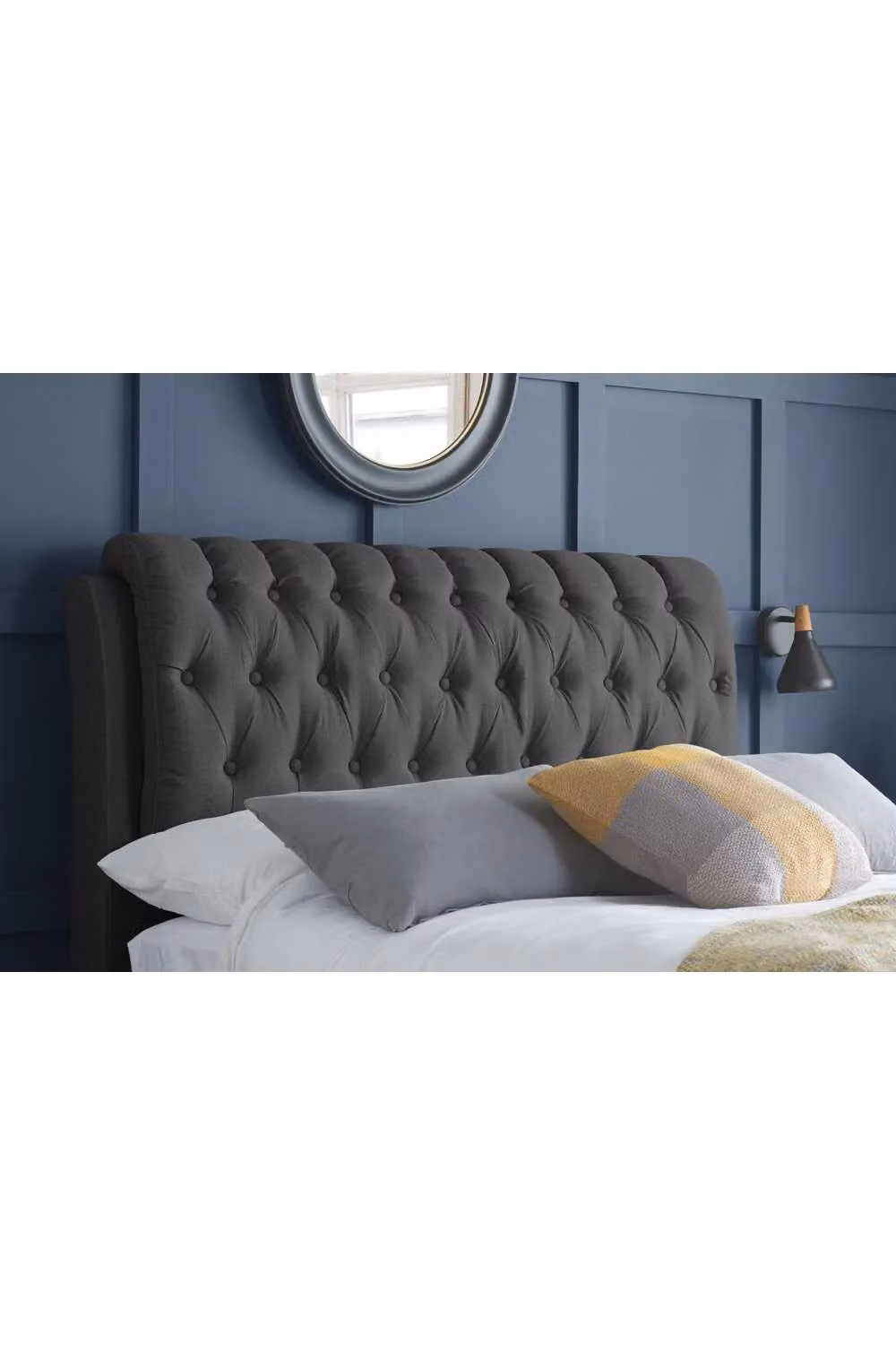 Birlea Valentino Upholstered Fabric Storage Bed Frame with Drawers, Grey, W: 140 cm, D: 200 cm, H: 74 cm – 2