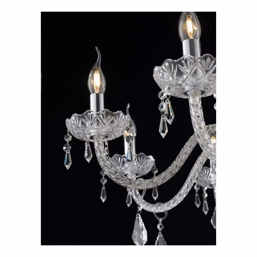 Netlighting INCANTO 5 Light Crystal Chandelier in Chrome and Silver, W: 69 cm, H: 79 cm – 4