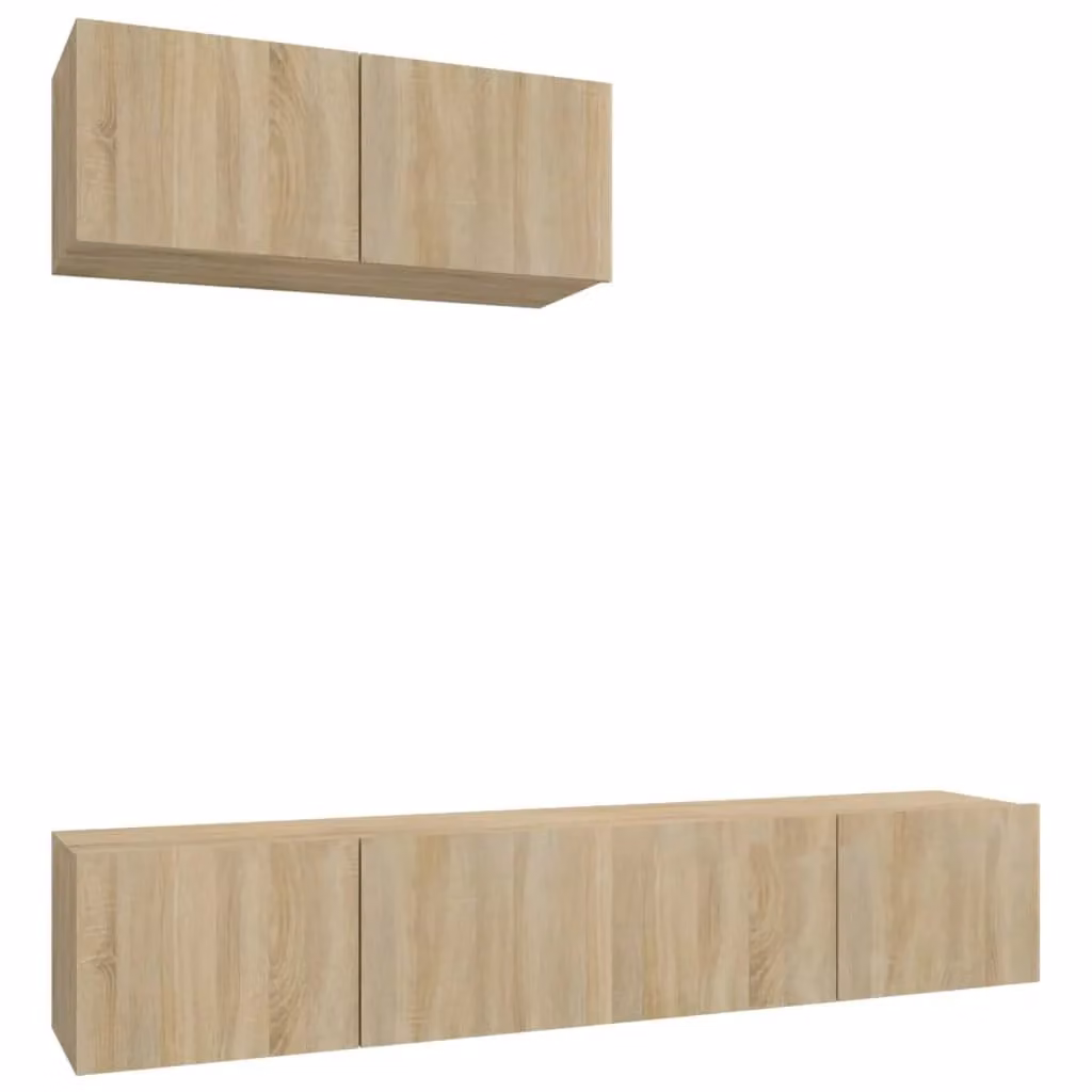 Berkfield Home 3 Piece Classic TV Cabinet Set in Sonoma Oak Brown Engineered Wood – 2
