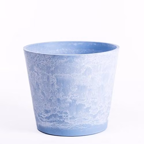 Garden Gear Caesar Sky Blue Marble Effect Frost Resistant Planter with Drainage, Diameter: 41 cm