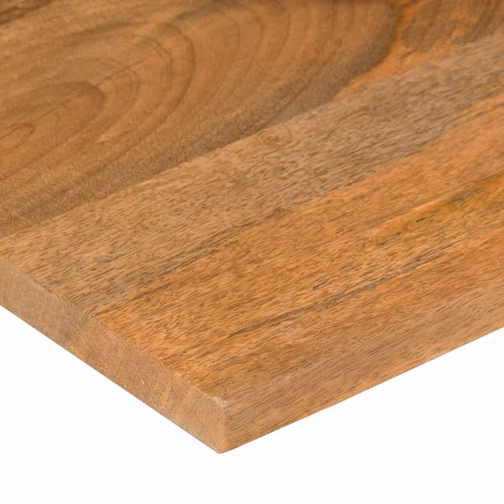 Berkfield Home Curved Solid Mango Wood Desk Top in Brown, W: 80 cm, D: 50 cm, H: 2.5 cm – 3