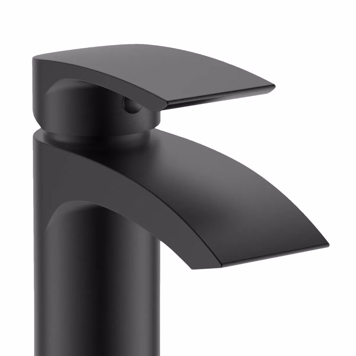 Nes Home Vago Modern Matte Black High Rise Tall Basin Mixer Tap with Pop Up Waste – 3