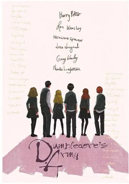 Harry Potter Dumbledore's Army Typography Paper Poster in Beige