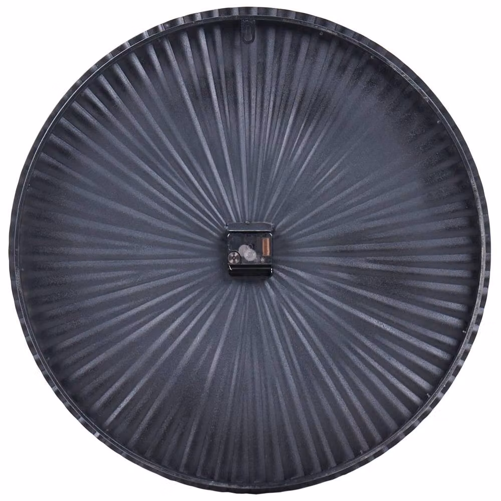 Wyld and Coco Minimalist Round Aluminium Wall Clock in Gold and Black, Diameter: 59 cm – 2