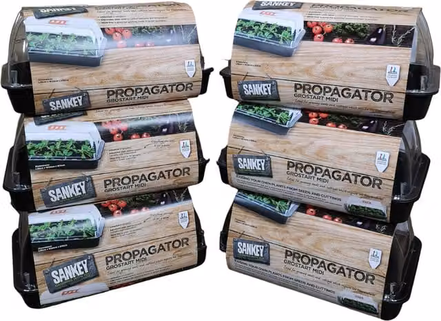 Samuel Alexander Black Plastic Unheated Seed Starter Tray Propagator and Indoor Seedling Planter