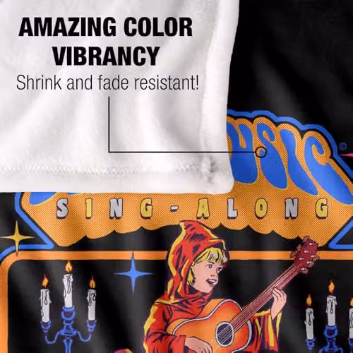 Steven Rhodes Cult Music Singalong Silky Super Soft Fleece Throw Blanket, Multicolour, W/D/H: 91 x 147 cm – 8
