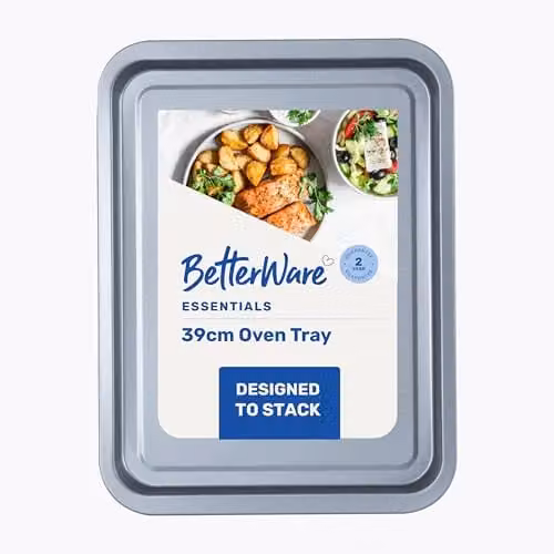 Betterware Essentials Non-Stick Rectangular Baking Sheet in Silver, Carbon Steel