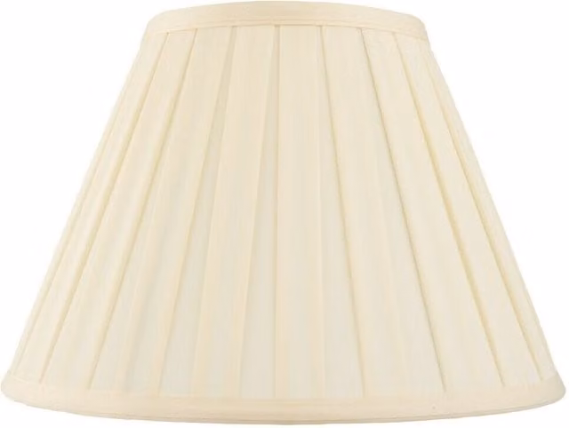 Loops Beige Box Pleated Fabric Tapered Drum Lamp Shade