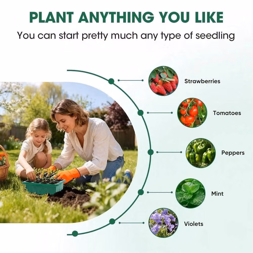 SPETLEK Garden Grow 12 Cell Plastic Planter Tray in Green – 5