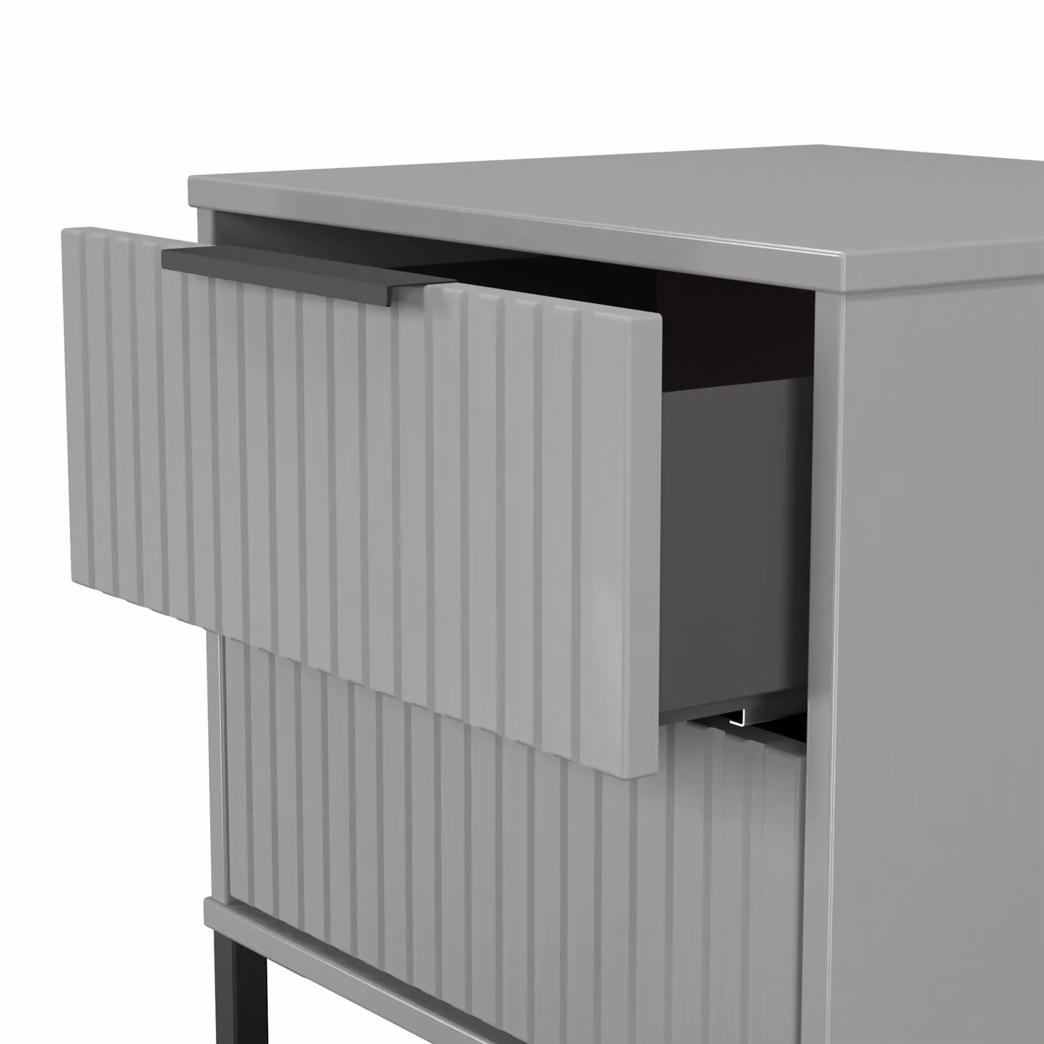 2 U Menai Small 2 Drawer Bedside Table in Dark Grey – 3