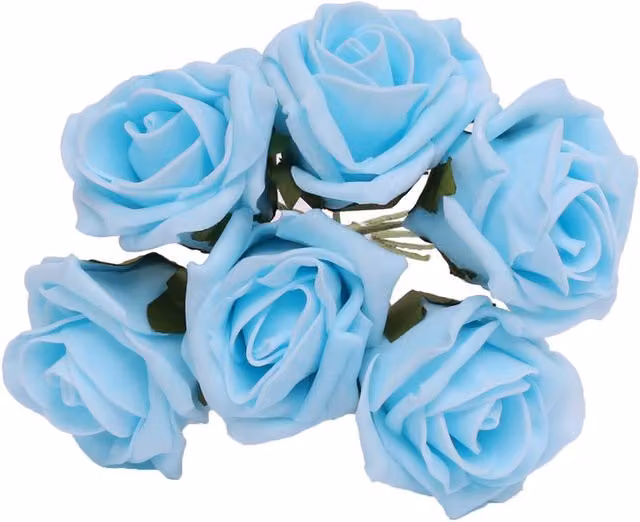 Kingsbury Gifts Bunch of 6 Small Blue Foam Roses