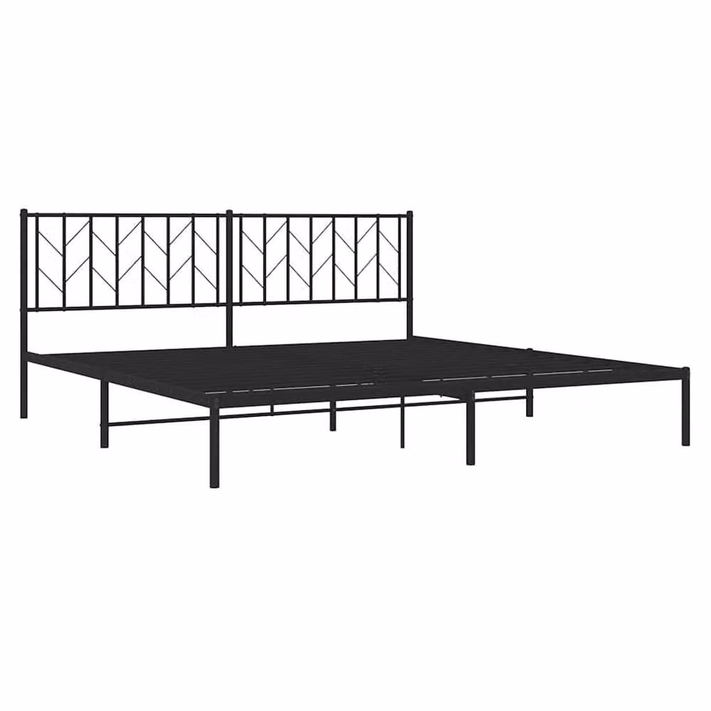 Berkfield Home Metal Bed Frame with Headboard in Black, W/D/H: 193 x 203 cm – 3