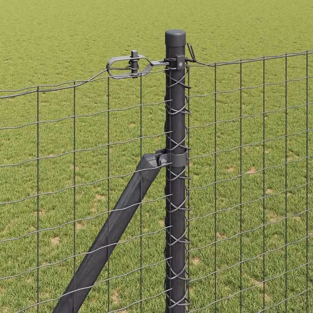 Berkfield Home 52-Piece Set of Grey Galvanised Steel Durable Fence Posts with Spike, Height: 170 cm, Diameter: 32 mm – 1