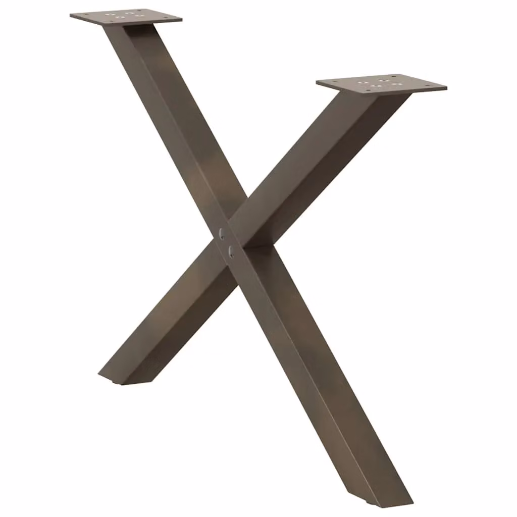 Berkfield Home X-Shaped Coffee Table Legs, 2 Pieces, Brown Steel – 2