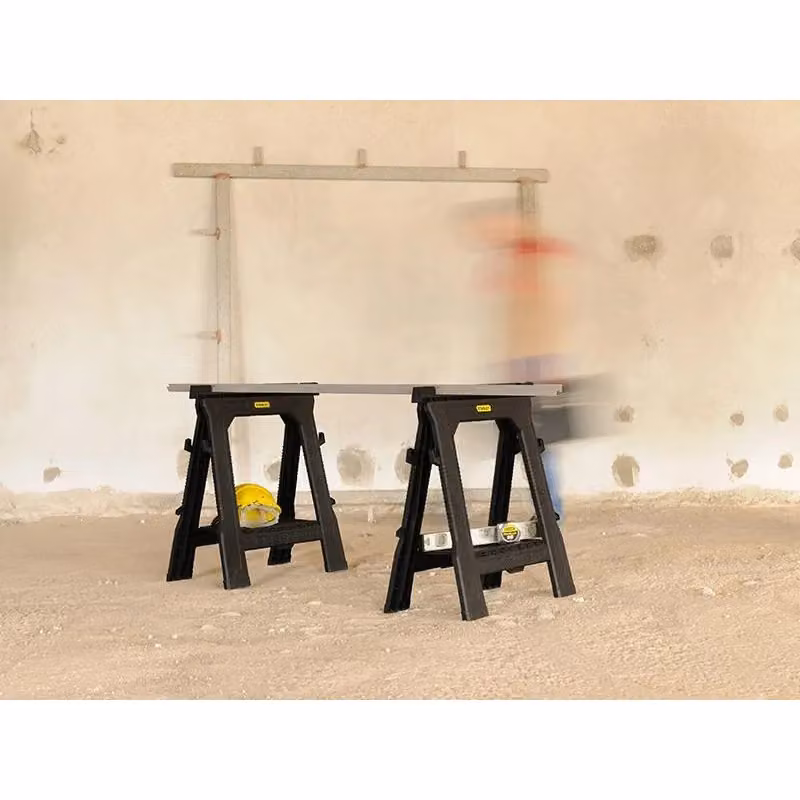 Stanley Folding Sawhorses Twin Pack in Black and Multicolour – 2