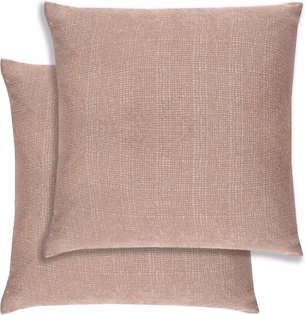 Enhanced Living Pair of Matrix Textured Square Cushion Covers in Beige and Brown, W/D/H: 43 x 43 x 43 cm