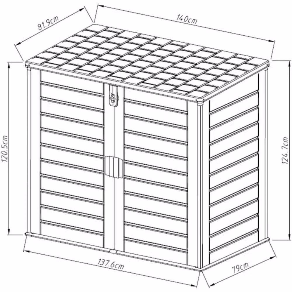 FLAVORA Waterproof Lockable Garden Storage Bin in Grey, W/D/H: 100 x 15 x 15 cm – 2