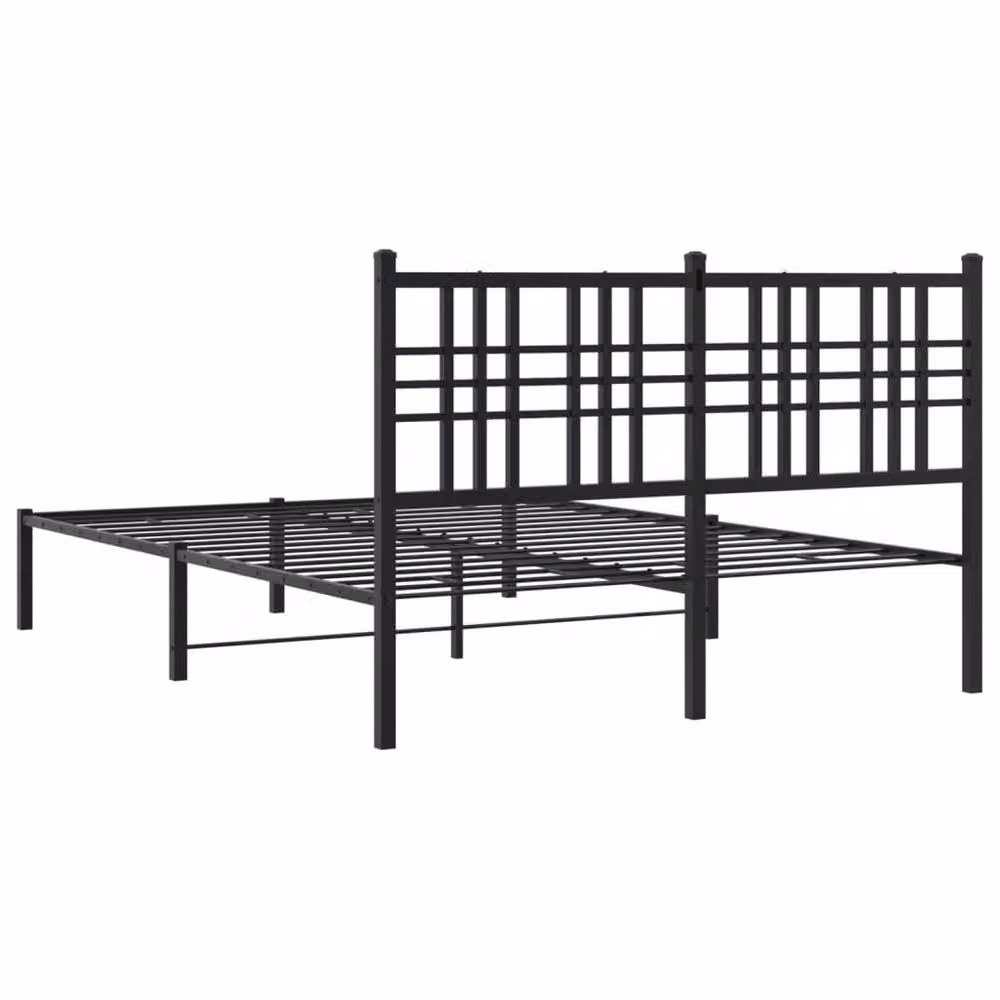 Berkfield Home Metal Bed Frame with Headboard in Black, W/D/H: 120 x 200 cm – 3