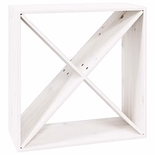 vidaXL Solid Wood Pine Freestanding Wine Cabinet and Sideboard in White, W/D/H: 124 x 25 x 62 cm – 1