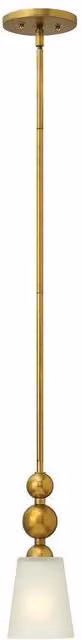 Elstead Zelda 1 Mid-Century Sphere Pendant Light in Gold/Brass with Transparent Glass and E27 Socket