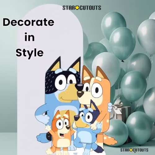 Star Cutouts SC4465 Bluey Heeler Family Cardboard Cutout, Multicolour, Height: 117 cm – 4