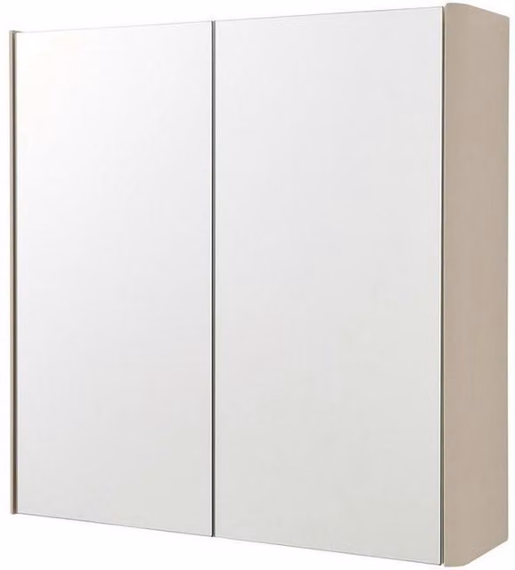 Clifton 2-Door Mirror Bathroom Cabinet in Matt Grey, H 60 cm x W 60 cm