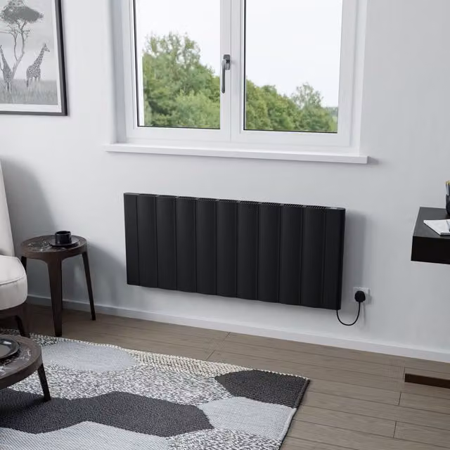 Agadon Cologne Electric Aluminium Designer Radiator in Black, W/H: 116.9 x 50 cm – 1