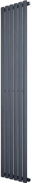 Monstershop Oval Single Column Steel Radiator in Anthracite Grey, H: 180 cm, W: 36 cm
