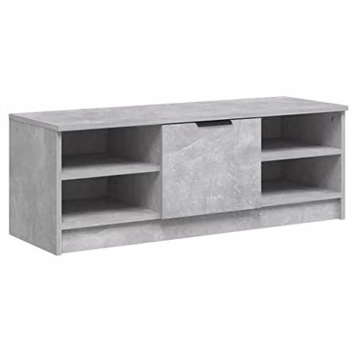 vidaXL Modern TV Cabinet in Concrete Grey, W/D/H: 102 x 35.5 x 36.5 cm