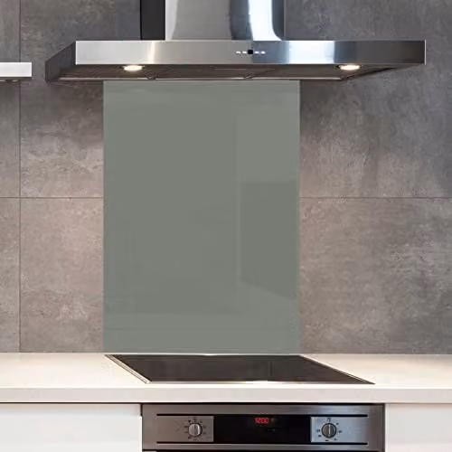 Dulux Mouse Tail Heat Resistant Toughened Glass Kitchen Splashback with Polished Edges, W: 60 cm, H: 75 cm, 6 mm thickness