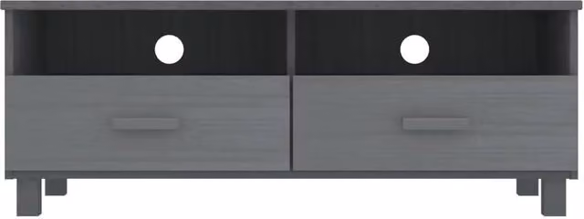 Berkfield Home HAMAR TV Cabinet in Dark Grey Solid Pine Wood, W: 106 cm, D: 40 cm, H: 40 cm – 1