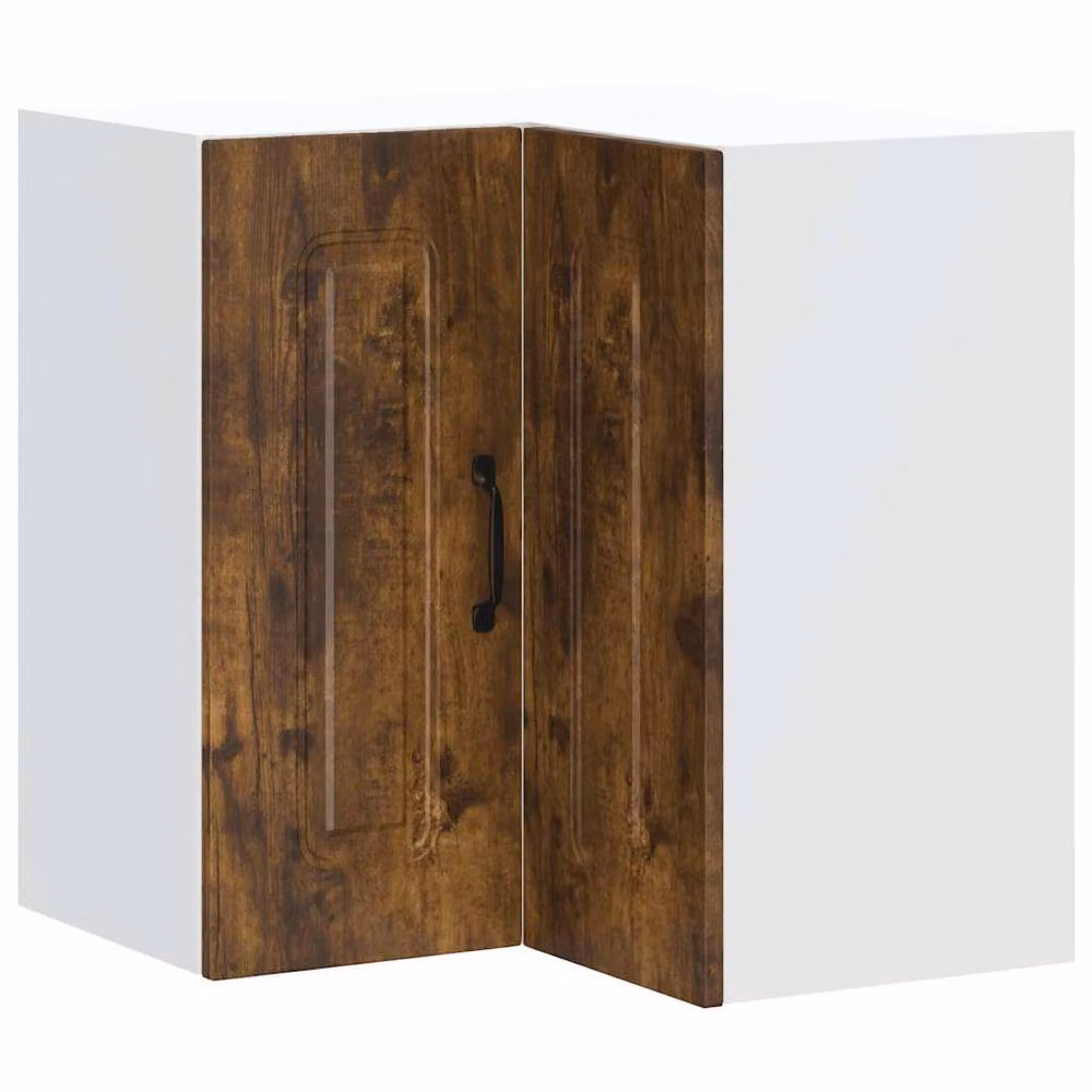 Berkfield Home Kalmar Kitchen Wall Corner Cabinet in Smoked Oak Brown, W/D/H: 60.0 x 57.0 x 57.0 cm – 2