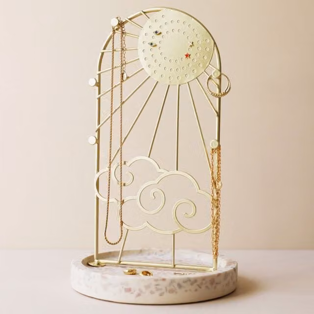 Lisa Angel Women's Sunshine Jewellery Stand with Terrazzo Base in Baby Pink