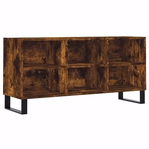 vidaXL Industrial TV Cabinet in Brown Smoked Oak, W/D/H: 103.5 x 30 x 50 cm