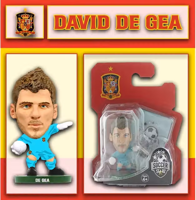 SoccerStarz David De Gea Spain Home Kit Mini Figure, Turquoise, Height: 5 cm