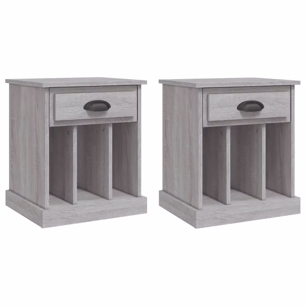 Berkfield Home Set of 2 Grey Sonoma Bedside Cabinets, W/D/H: 43 x 36 x 50 cm – 1