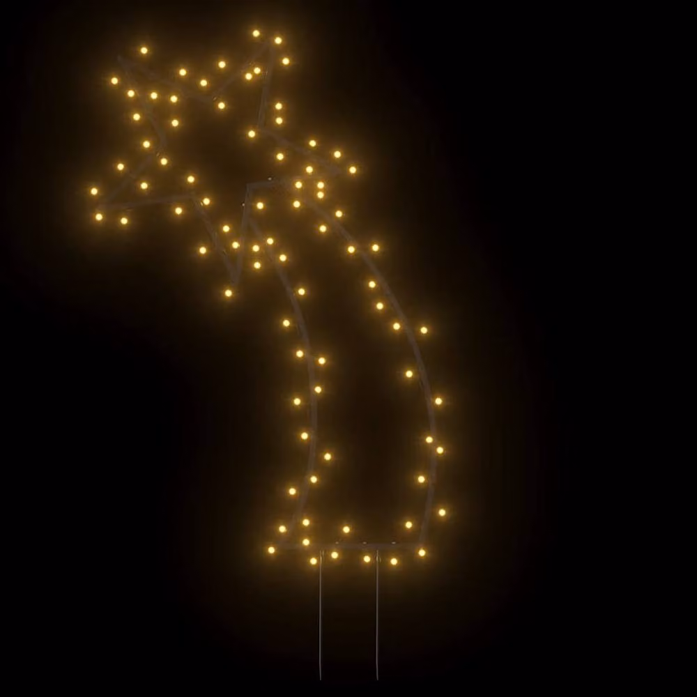 Berkfield Home Meteor Christmas Light Decoration with Spikes, 80 LEDs, Black, Height: 62 cm – 3