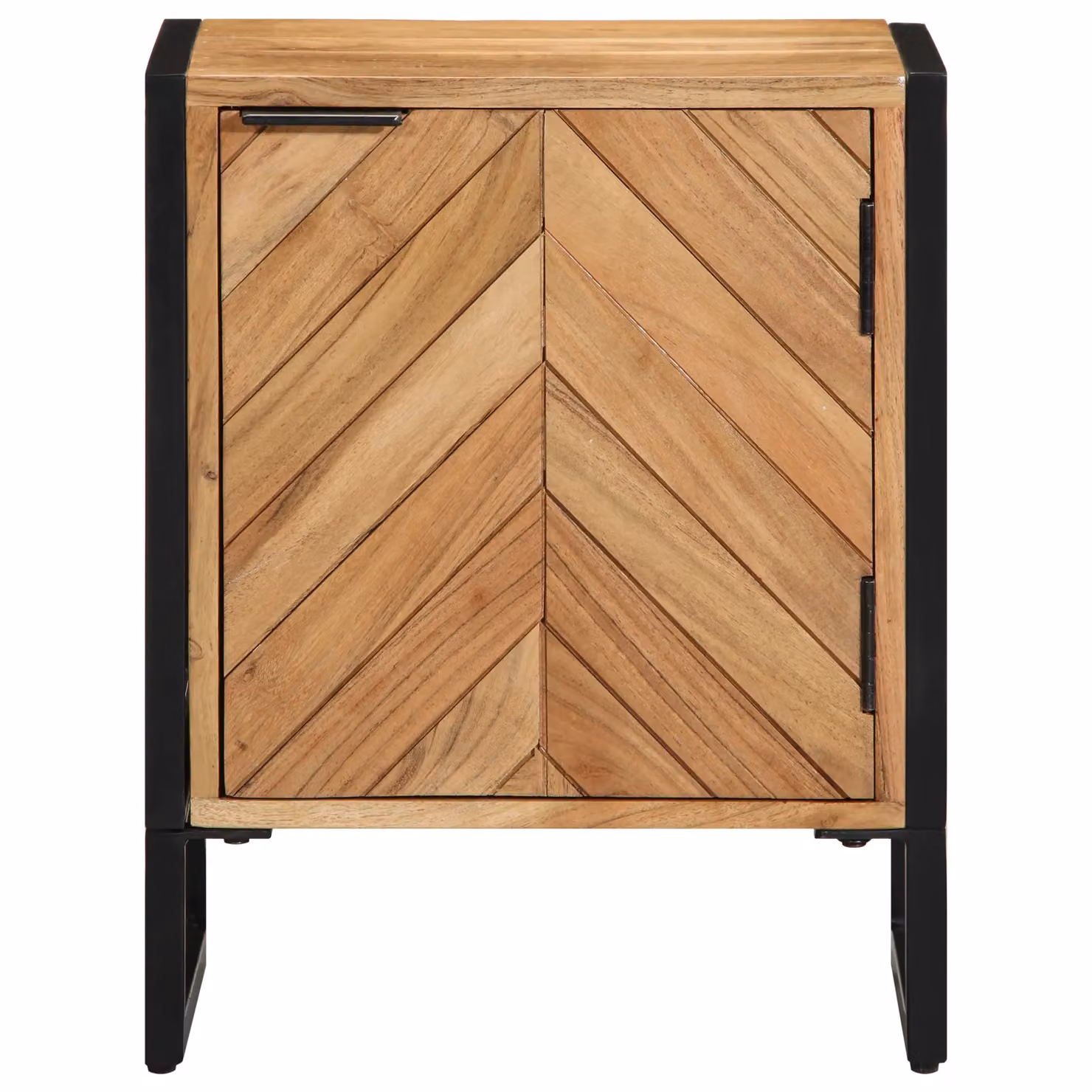 Berkfield Home Industrial Bedside Cabinet in Brown Acacia Wood and Metal, W/D/H: 40 x 30 x 50 cm – 3