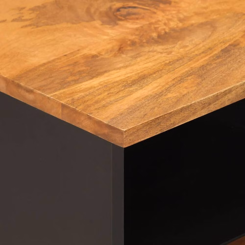 Berkfield Home Mango Wood TV Cabinet in Brown and Black, W: 70 cm, D: 33.5 cm, H: 46 cm – 6
