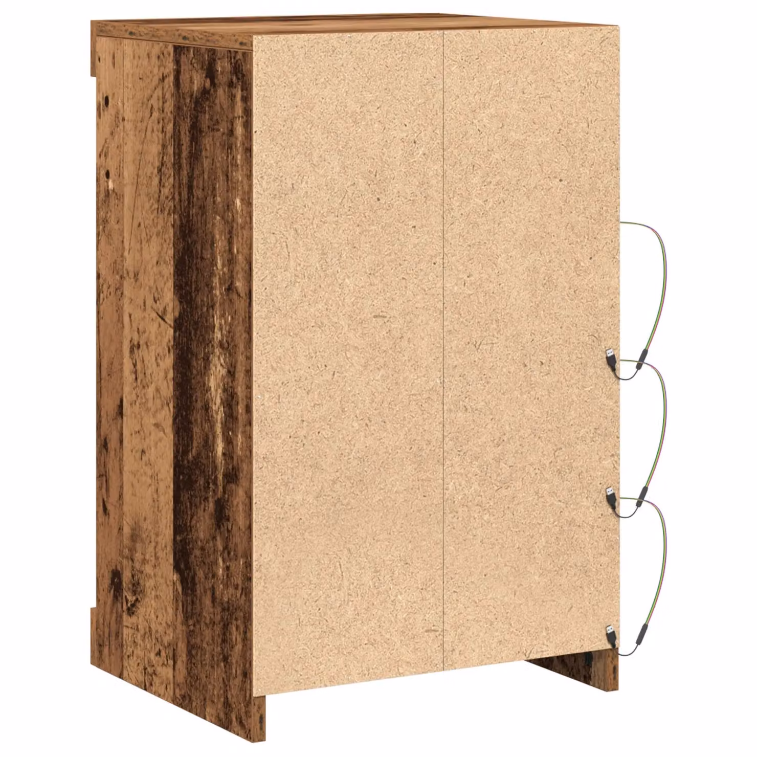 Berkfield Home Rustic Pine Sideboard with Integrated LED Lights in Brown, W: 41 cm, D: 37 cm, H: 67 cm – 4