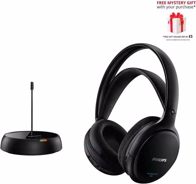 Philips Wireless Over-Ear TV Headphones - Black