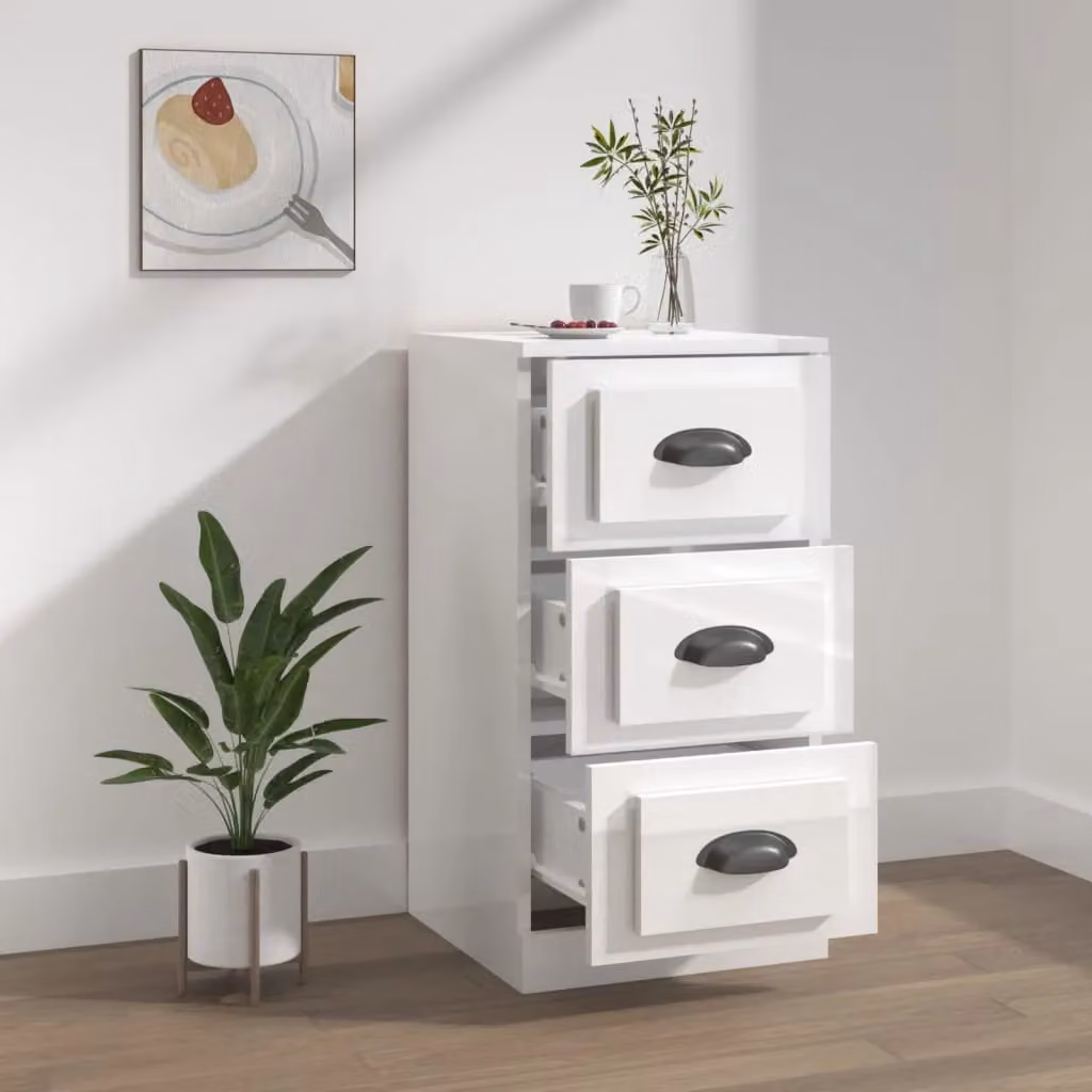 Berkfield Home High Gloss White Wall Mounted Sideboard, W/D/H: 36.0 x 35.5 x 67.5 cm – 2