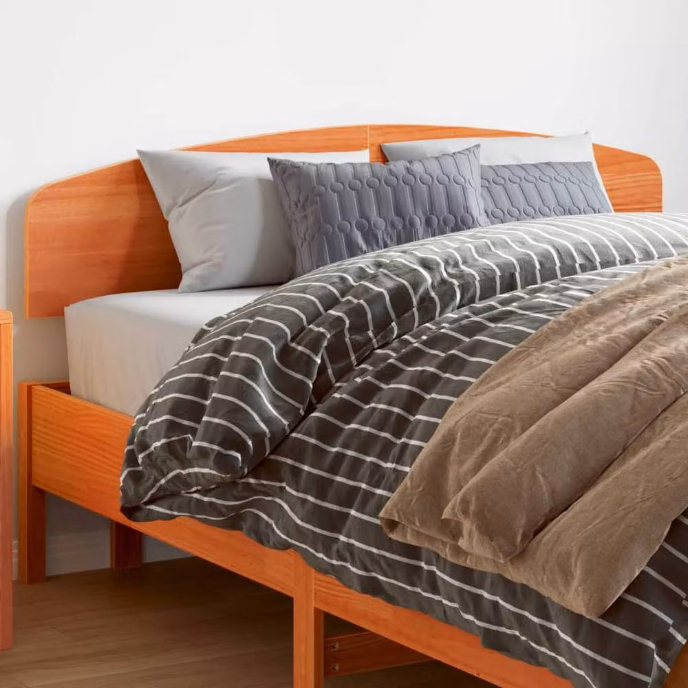 Berkfield Home Rustic Solid Wood Pine Headboard in Waxed Brown, Width: 150 cm – 2